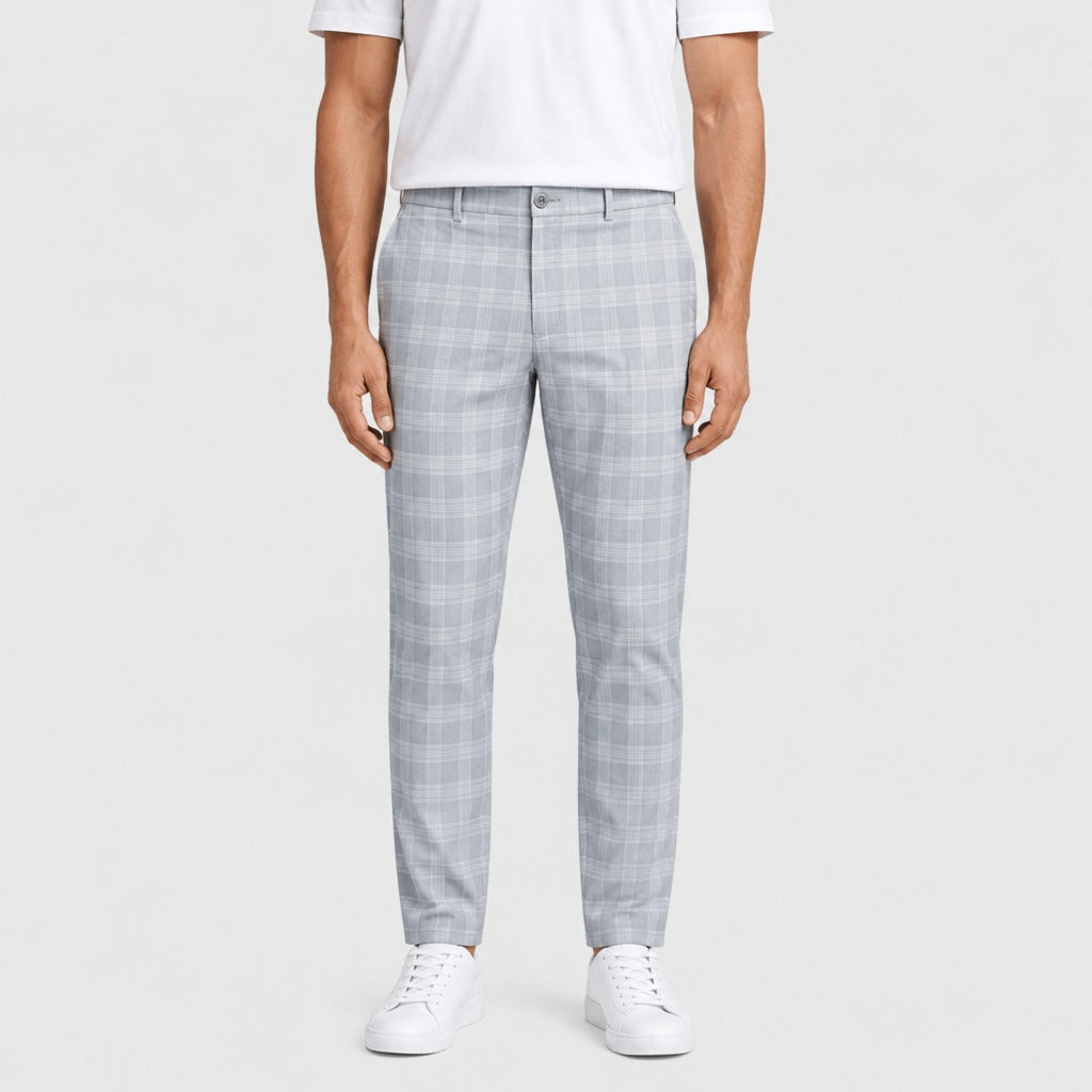 Men’s Loose Fit Button Trousers with Pockets Bluish Grey