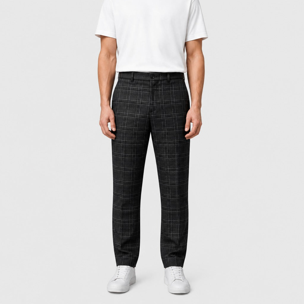 Men’s Loose Fit Button Trousers with Pockets Black