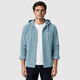 Men’s Loose Fit Cotton Blend Hoodie Light Blue front