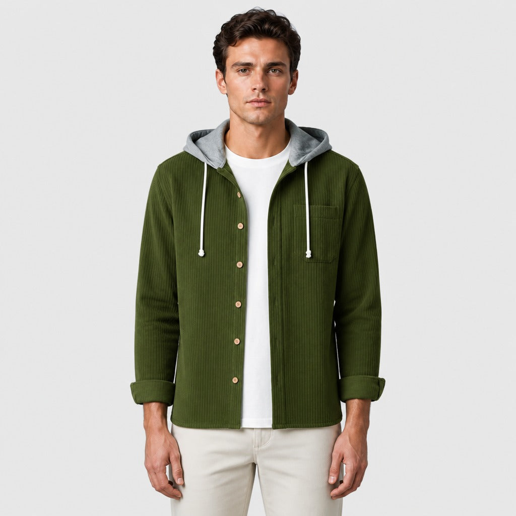 Men’s Loose Fit Cotton Blend Hoodie Green