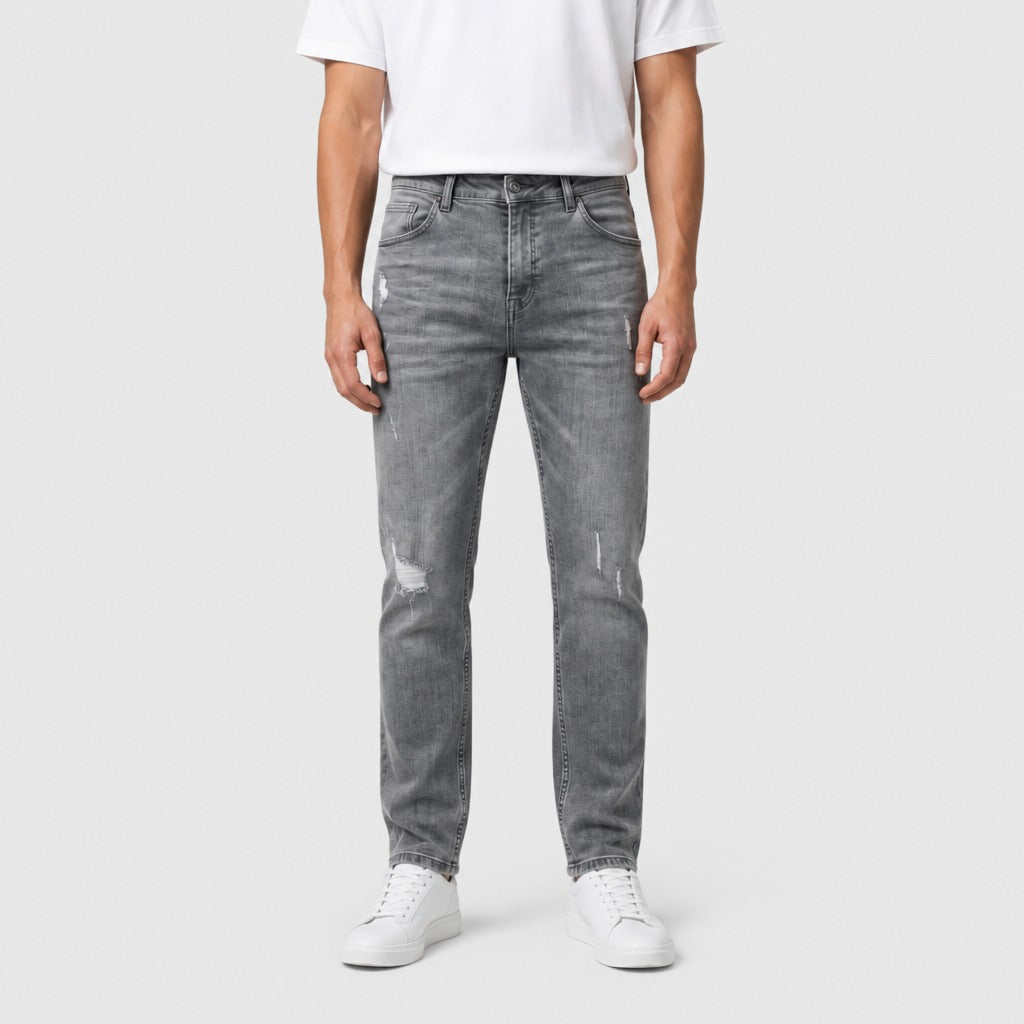 Men’s Loose Fit Cotton Denim Jeans Grey