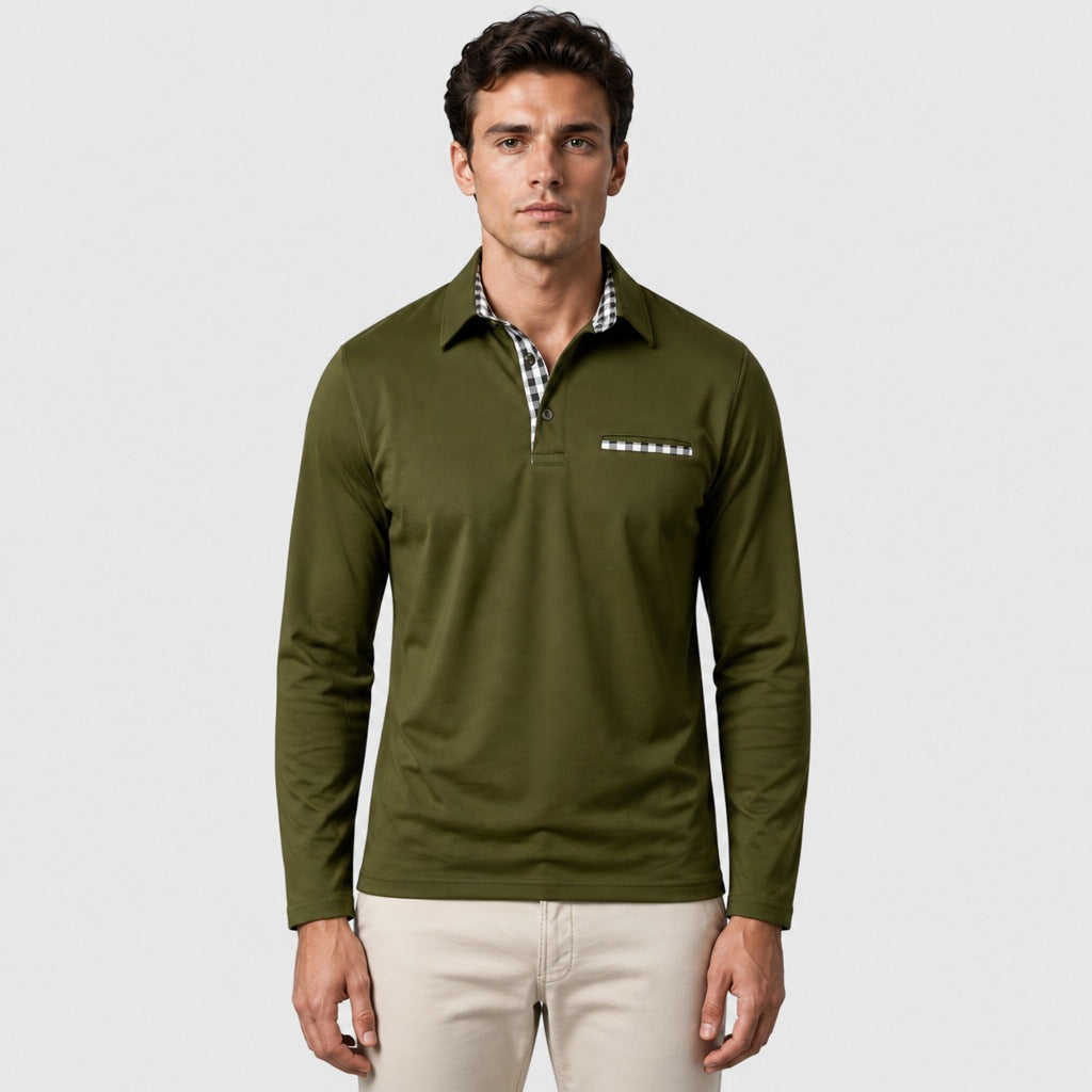 Men’s Loose Fit Cotton Polo Shirt Army Green