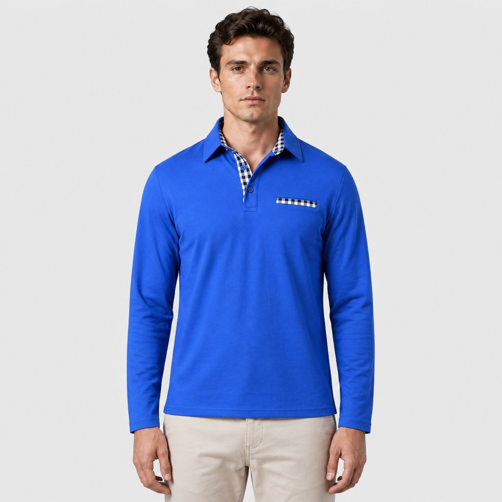 Men’s Loose Fit Cotton Polo Shirt Blue