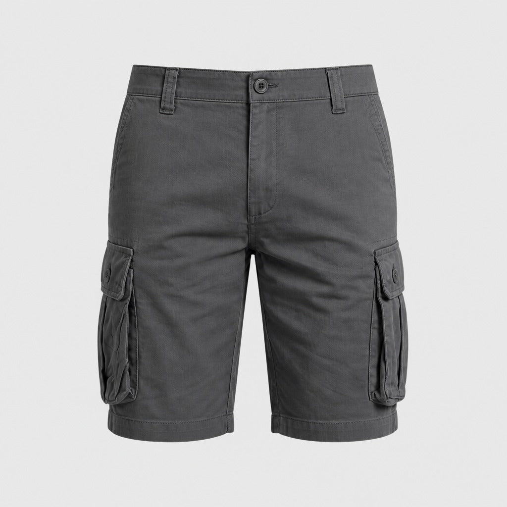 Men’s Loose Fit Cotton Safari Shorts Dark Grey product front