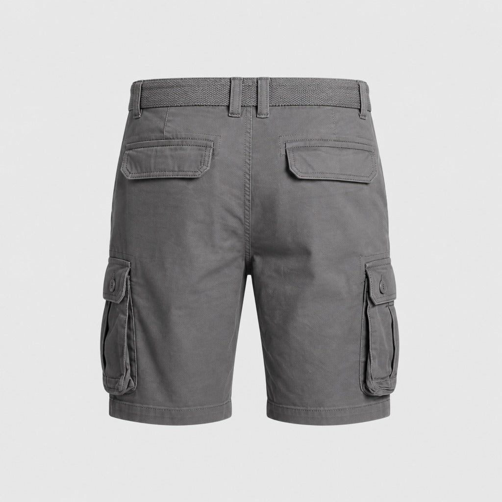 Men’s Loose Fit Cotton Safari Shorts Dark Grey product back