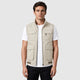 Men’s Loose Fit Cotton Zip-Up Gilet Green Beige front