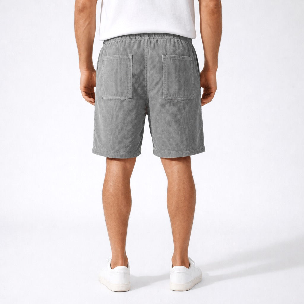 Men’s Loose Fit Elastic Waist Shorts Grey back
