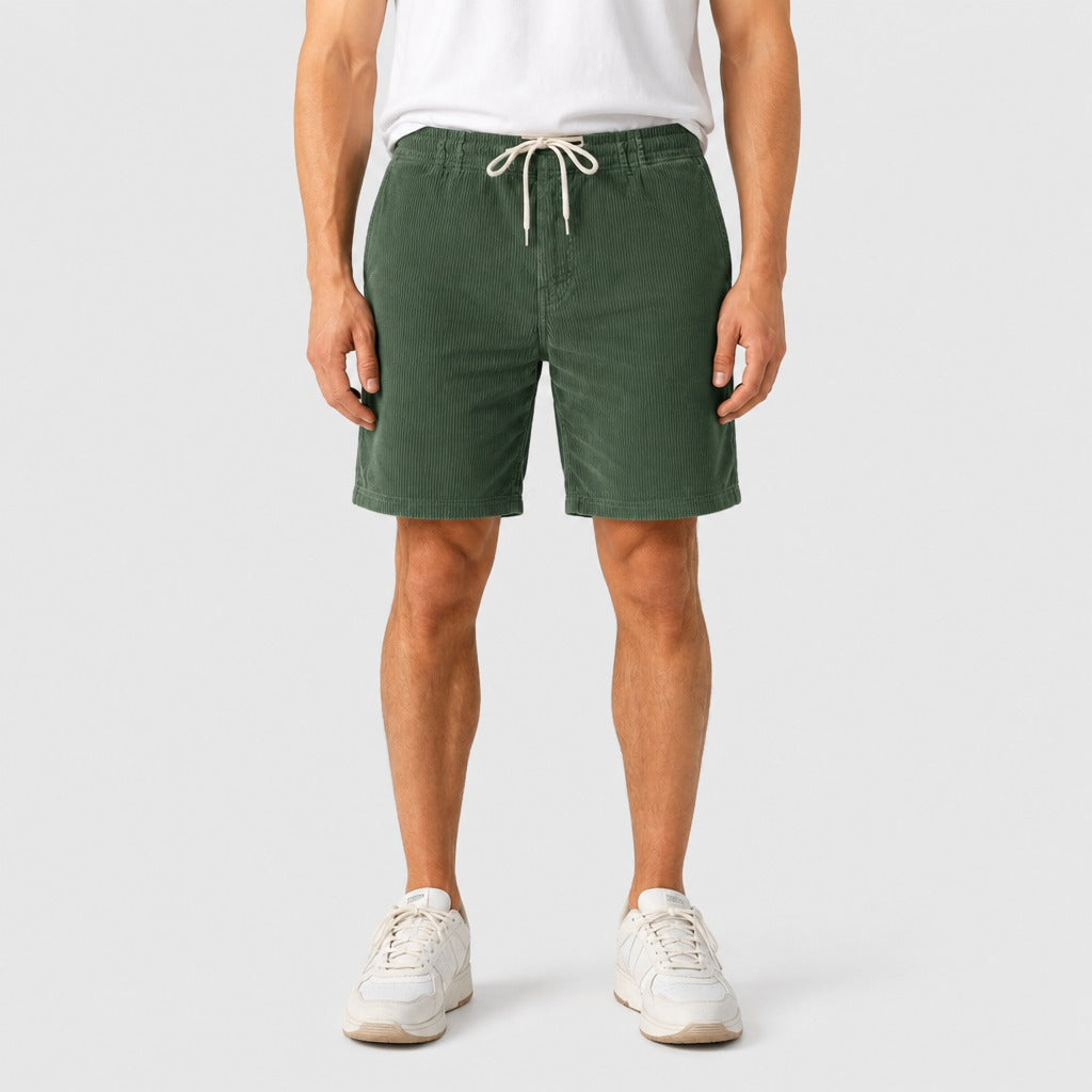 Men’s Loose Fit Elastic Waist Shorts Dark Green