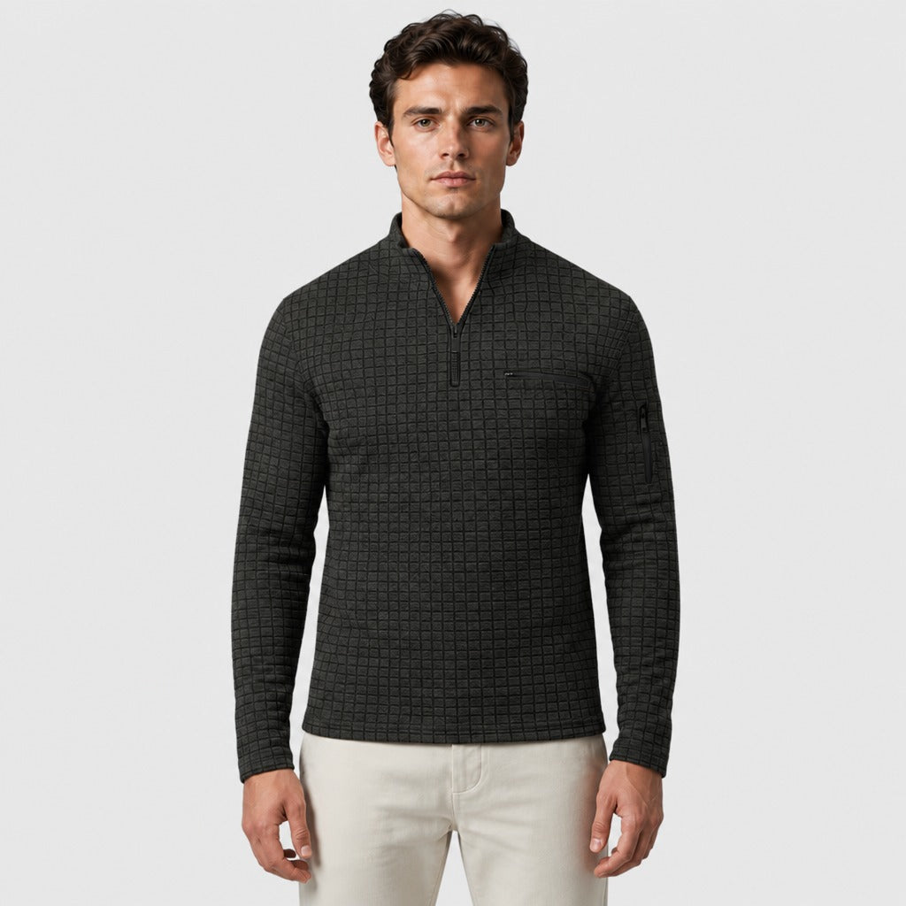 Men’s Loose Fit Solid Polo Shirt Black front
