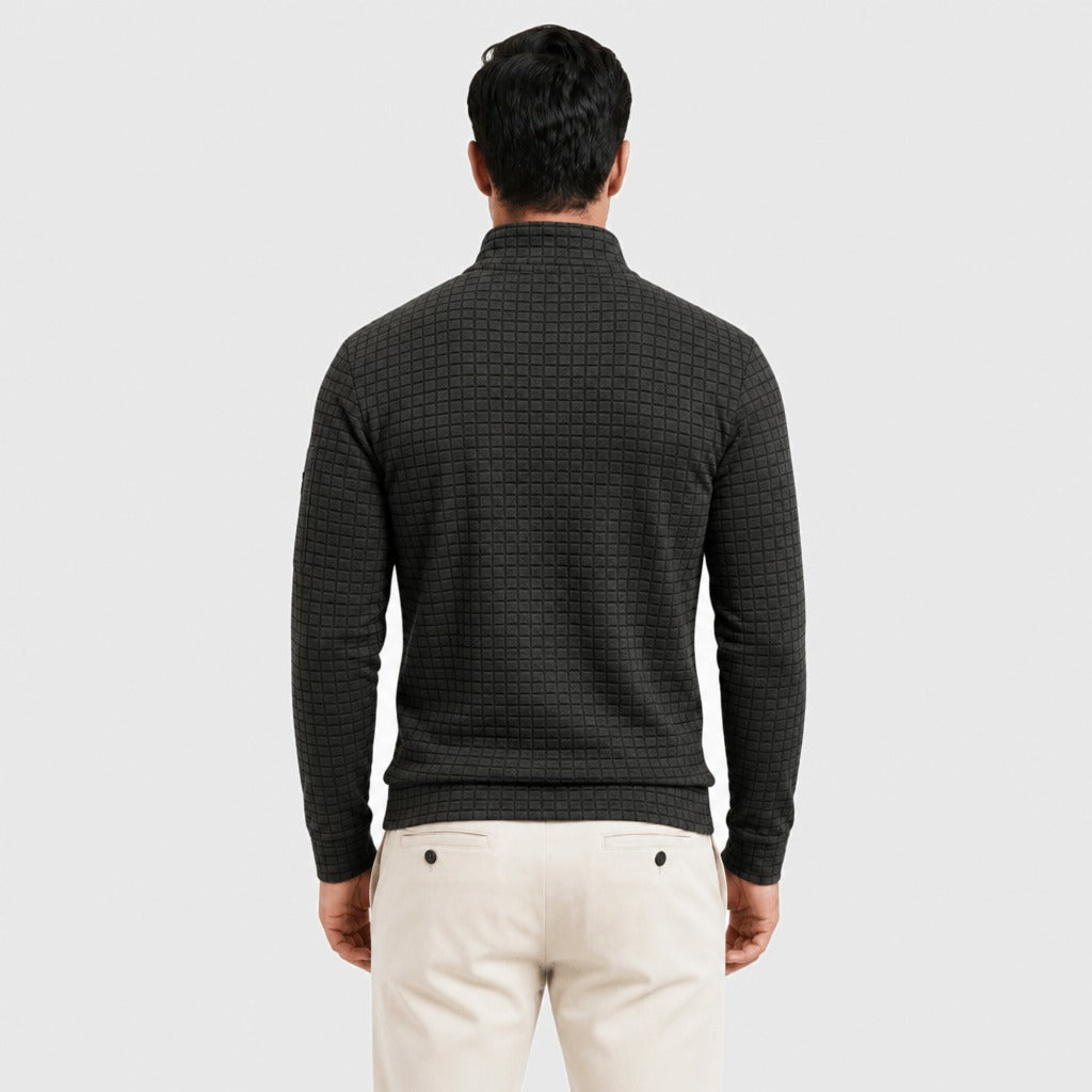 Men’s Loose Fit Solid Polo Shirt Black back