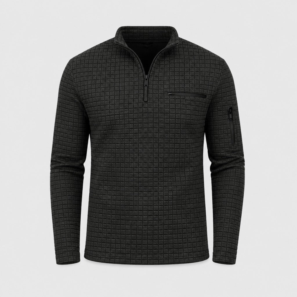 Men’s Loose Fit Solid Polo Shirt Black product front