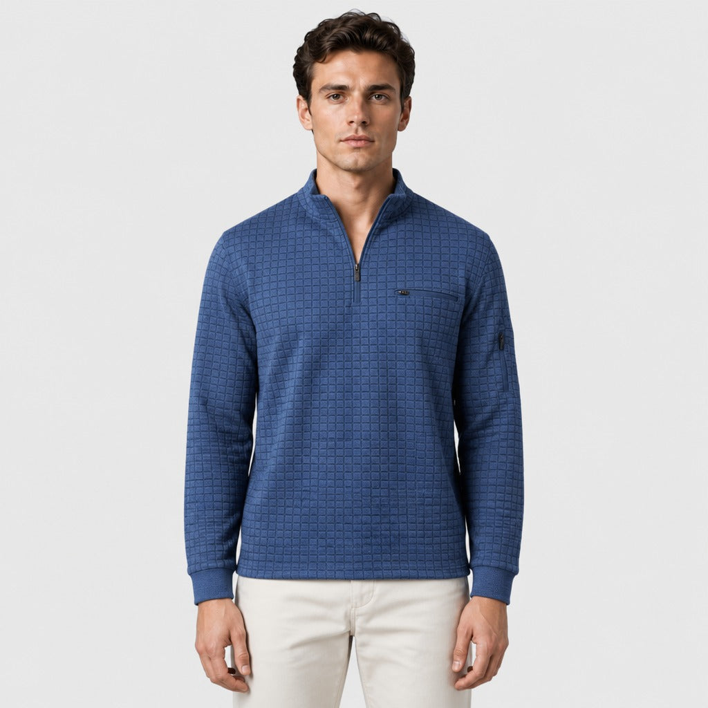Men’s Loose Fit Solid Polo Shirt Blue
