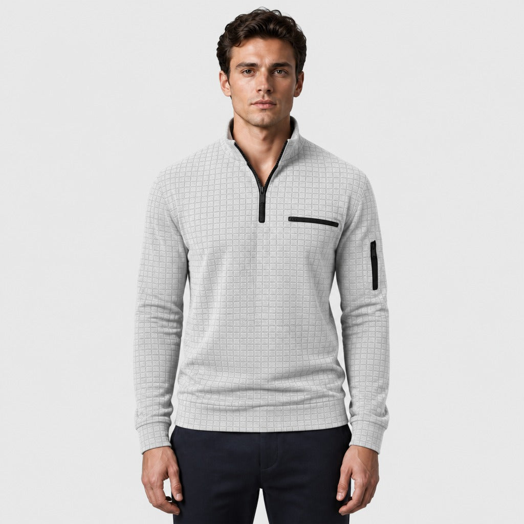 Men’s Loose Fit Solid Polo Shirt Light Grey