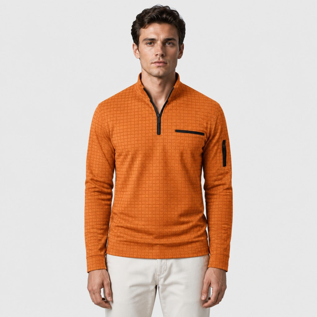 Men’s Loose Fit Solid Polo Shirt Orange