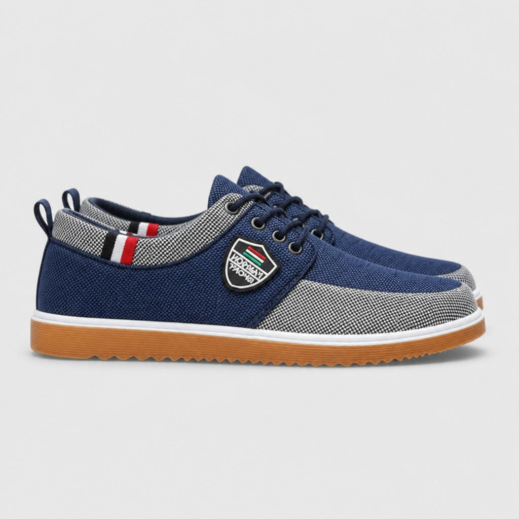 Men’s Low-Top Canvas Shoes Blue side view