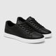 Men’s Microfibre Lace-Up Walking Shoes Black pair