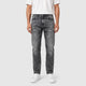 Men’s Mid-High Rise Straight Leg Stretch Jeans Black front