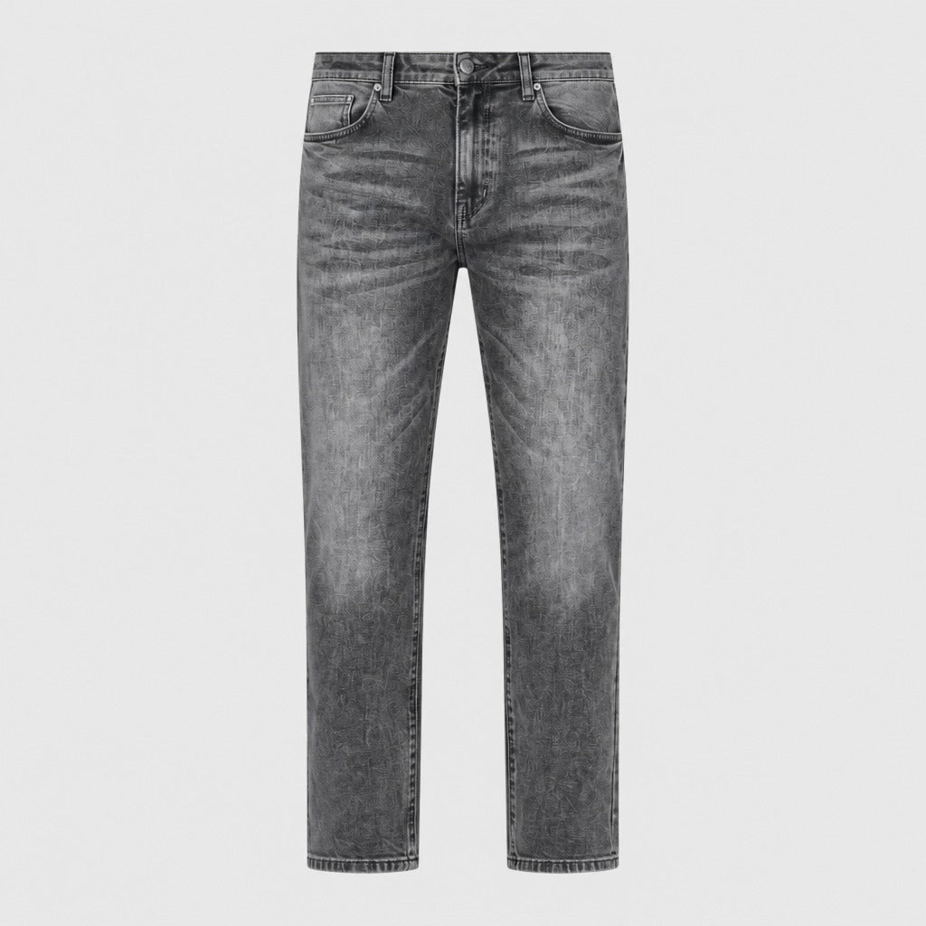 Men’s Mid-High Rise Straight Leg Stretch Jeans Black product front