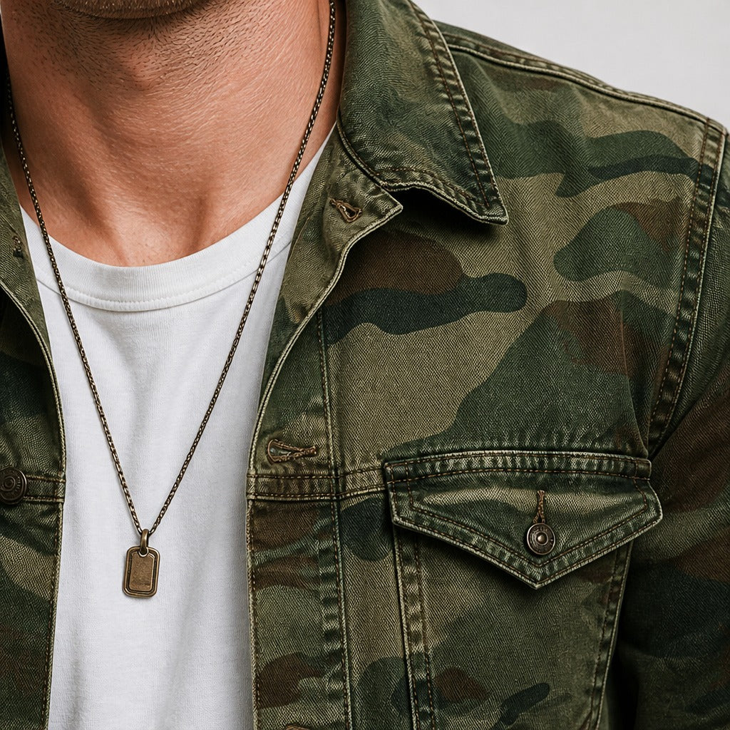 Men’s Military Camouflage Cotton Shirt detail