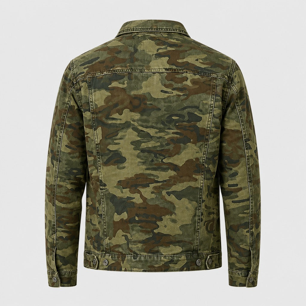 Men’s Military Camouflage Cotton Shirt Army Green product back