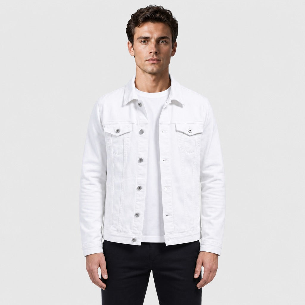 Men’s Oversized Cotton Denim Jacket White