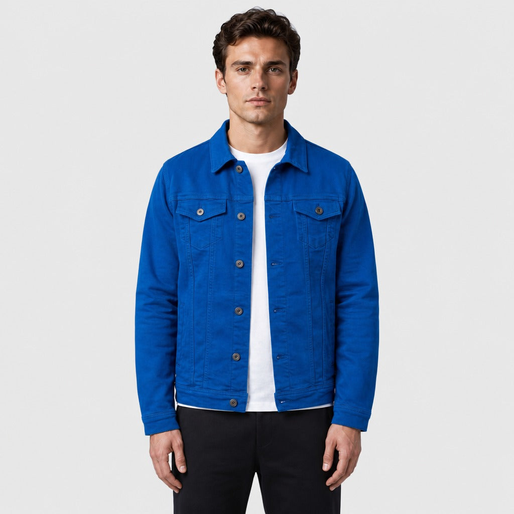 Men’s Oversized Cotton Denim Jacket Blue