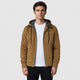 Men’s Oversized Hooded Funnel Neck Jacket Brown front