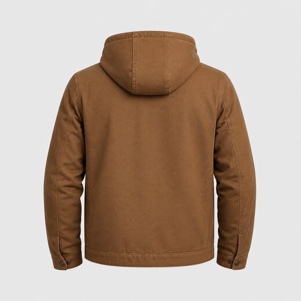 Men’s Oversized Hooded Zip Jacket Brown product back