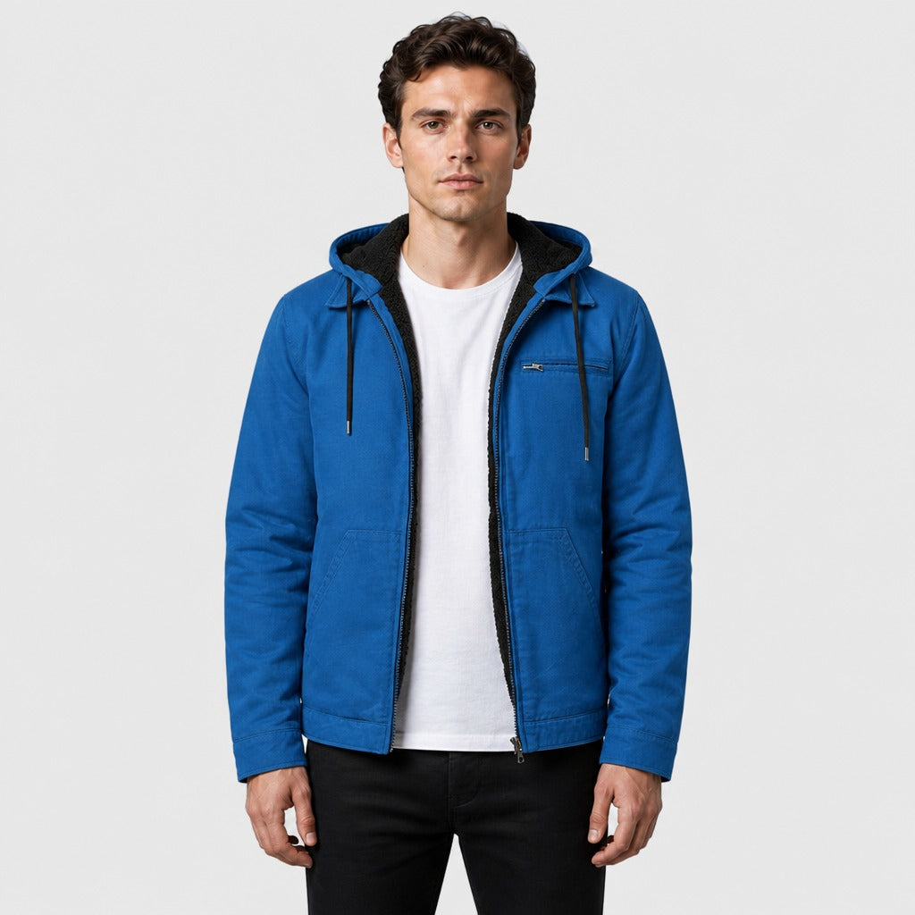 Men’s Oversized Hooded Zip Jacket Blue