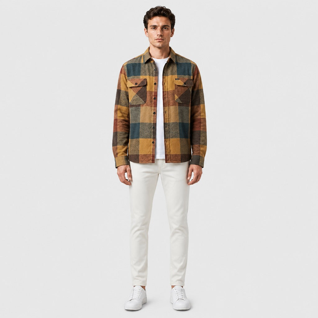 Men’s Plaid Zip-Up Overshirt full length
