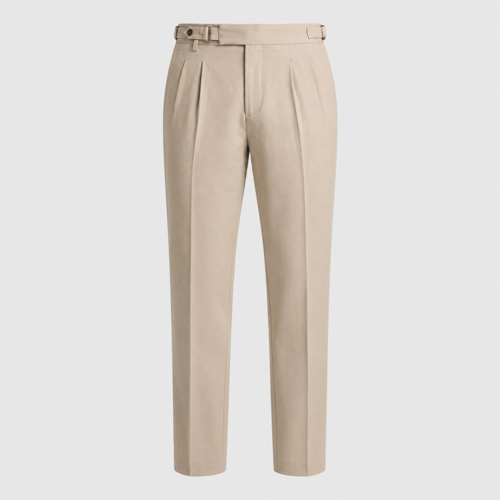 Men’s Pleated Suit Trousers Beige product front