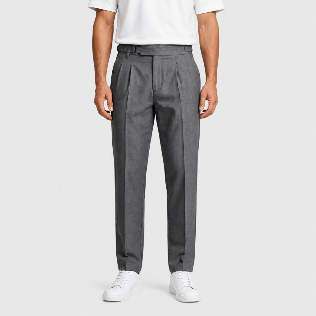 Men’s Pleated Suit Trousers Grey