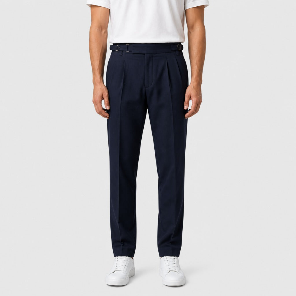 Men’s Pleated Suit Trousers Navy