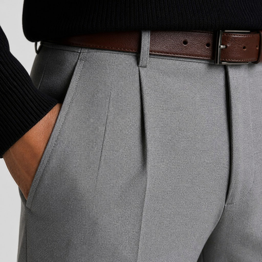 Men’s Pleated Trousers with Zip Pocket detail
