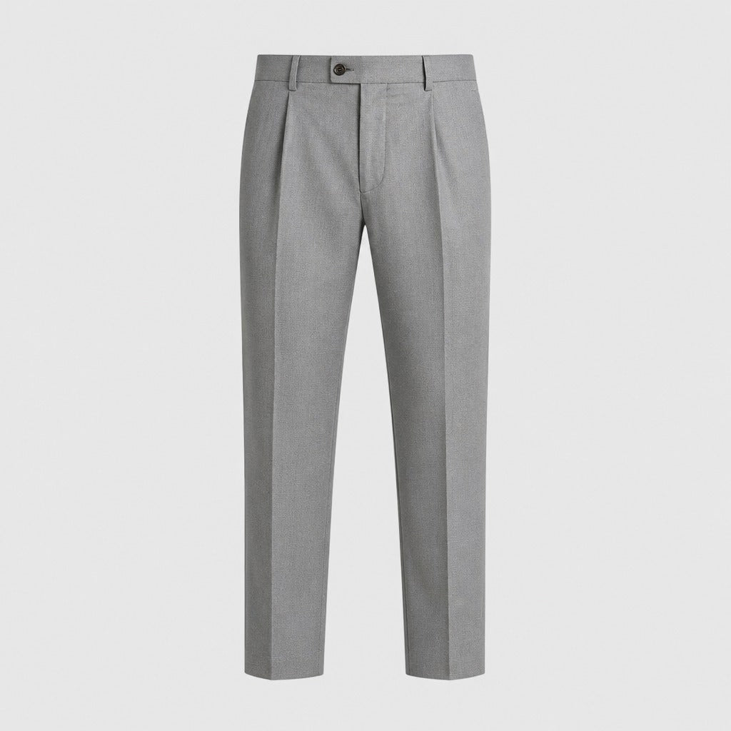 Men’s Pleated Trousers with Zip Pocket Grey product front