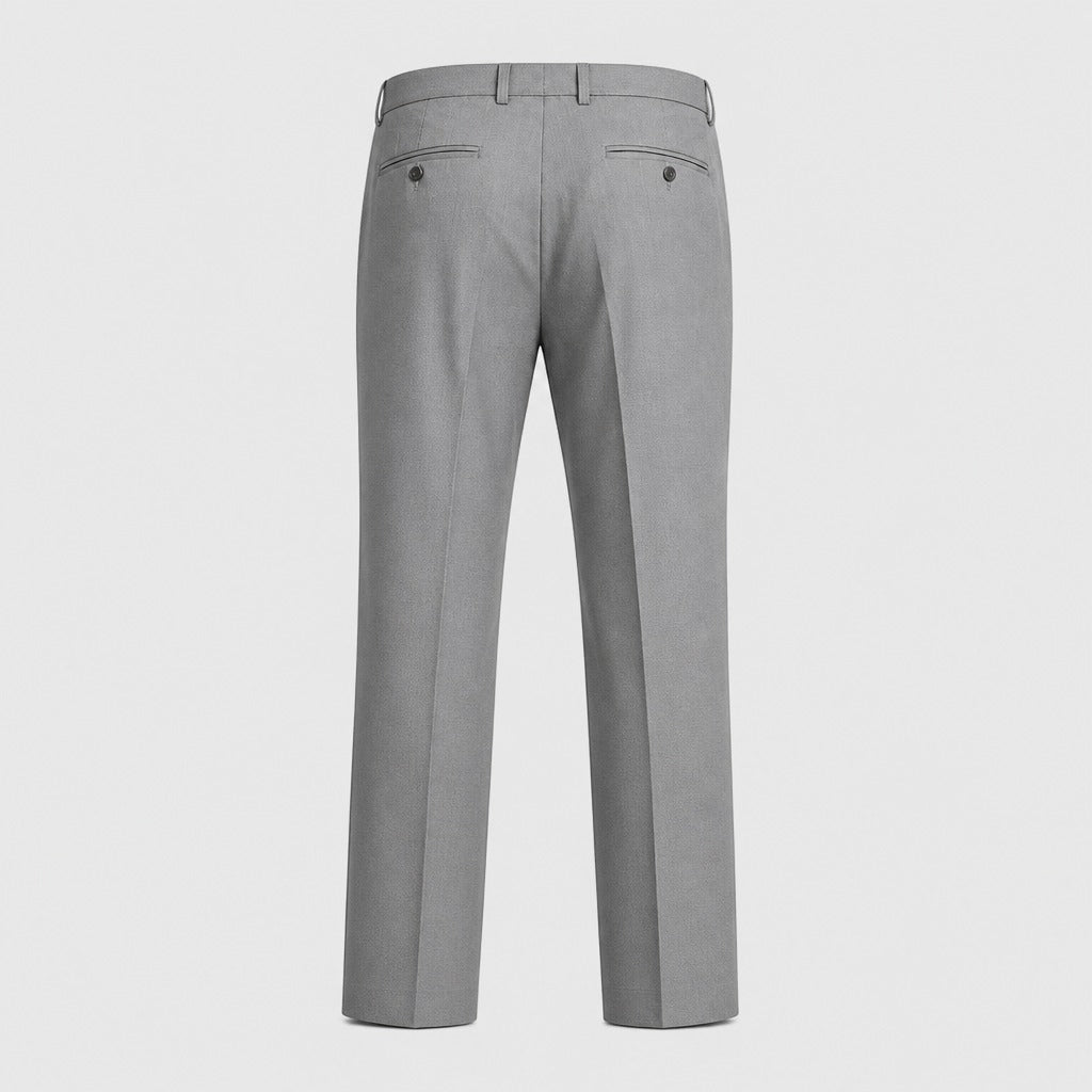 Men’s Pleated Trousers with Zip Pocket Grey product back