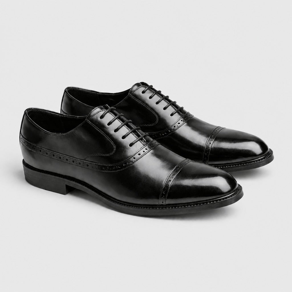 Men’s Pointed Toe Lace-Up Derby Shoes Black