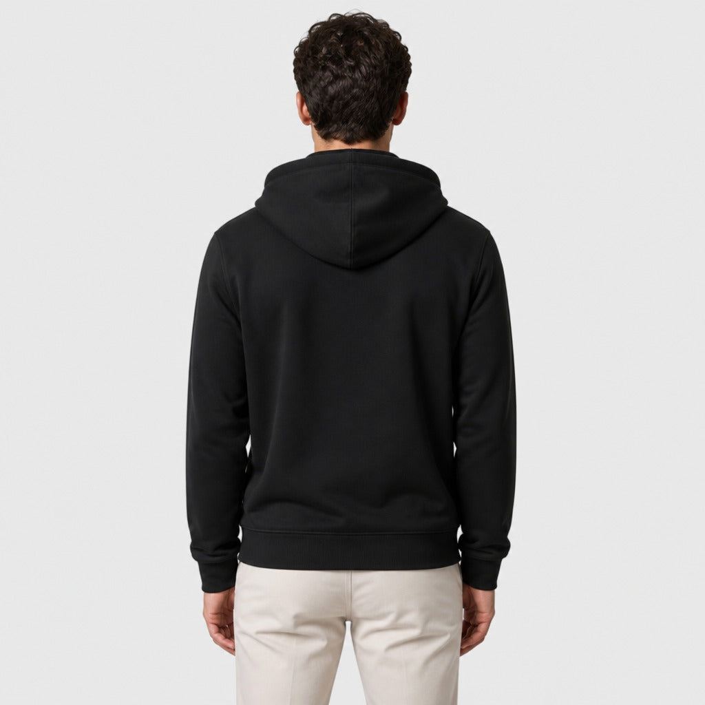 Men’s Polar Fleece Hooded Sweatshirt Black back