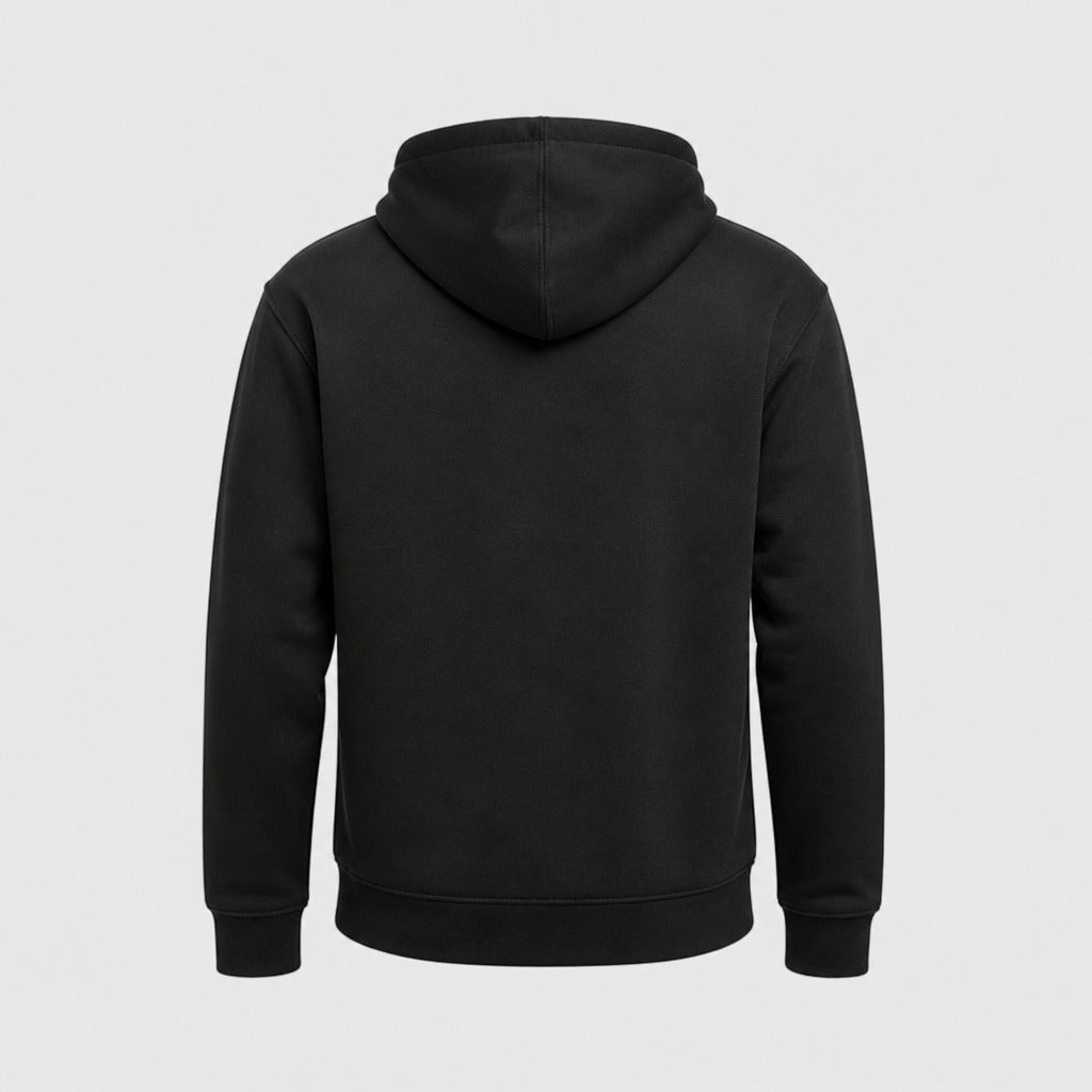 Men’s Polar Fleece Hooded Sweatshirt Black product back