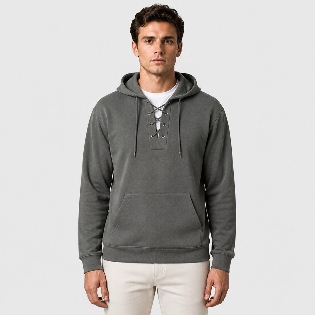 Men’s Polar Fleece Hooded Sweatshirt Grey