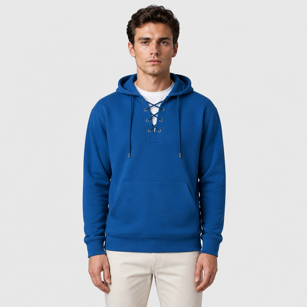Men’s Polar Fleece Hooded Sweatshirt Blue