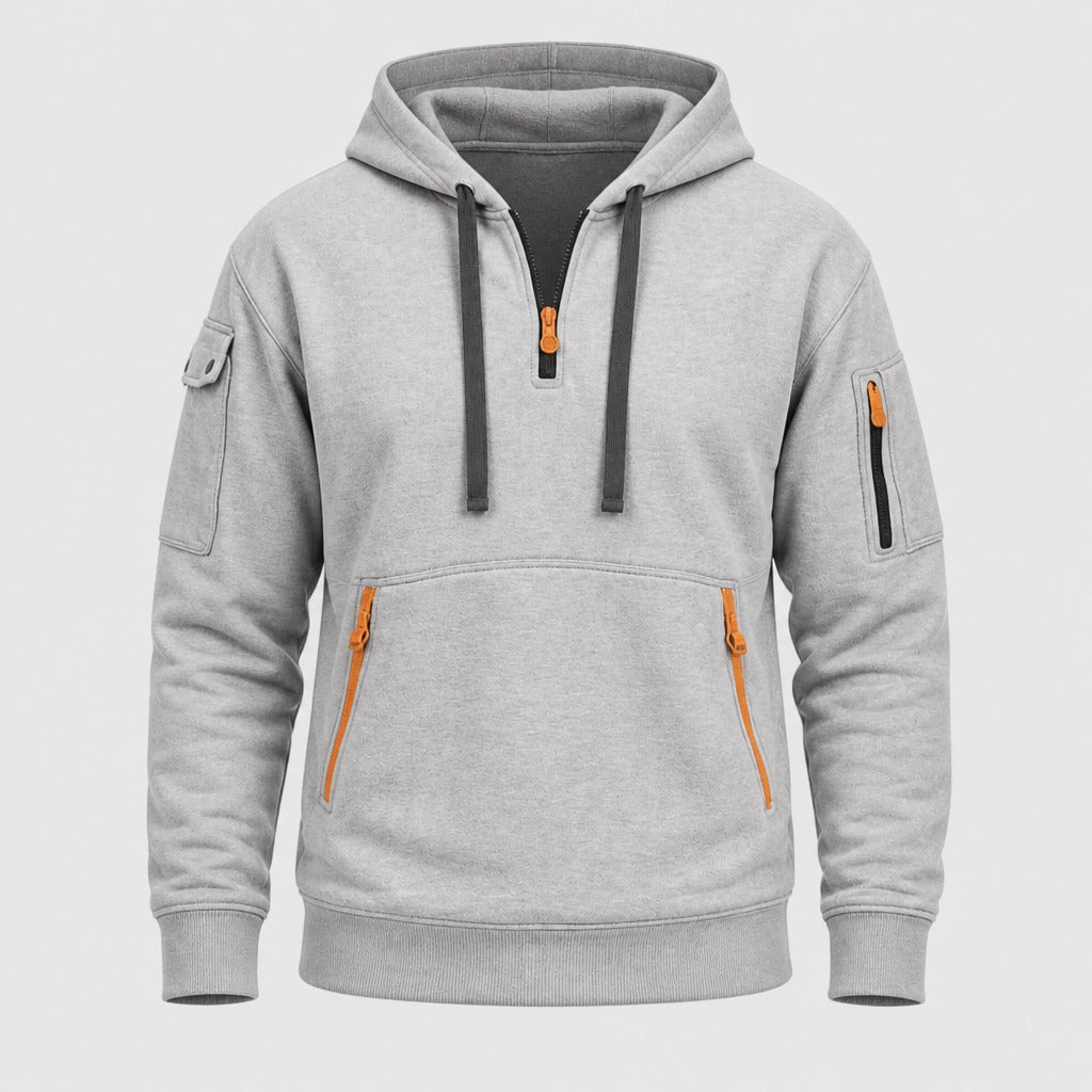 Men’s Polar Fleece Zip-Up Hoodie Grey product front
