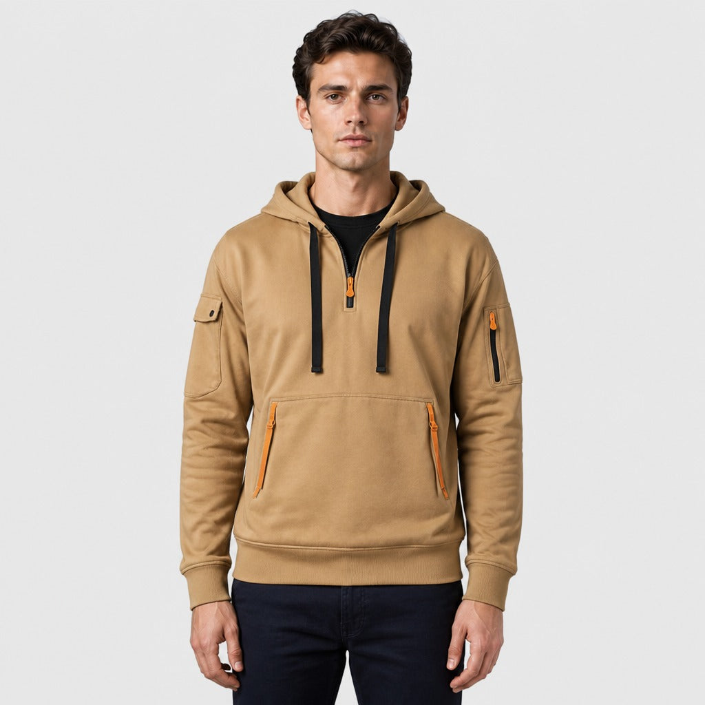 Men’s Polar Fleece Zip-Up Hoodie Khaki