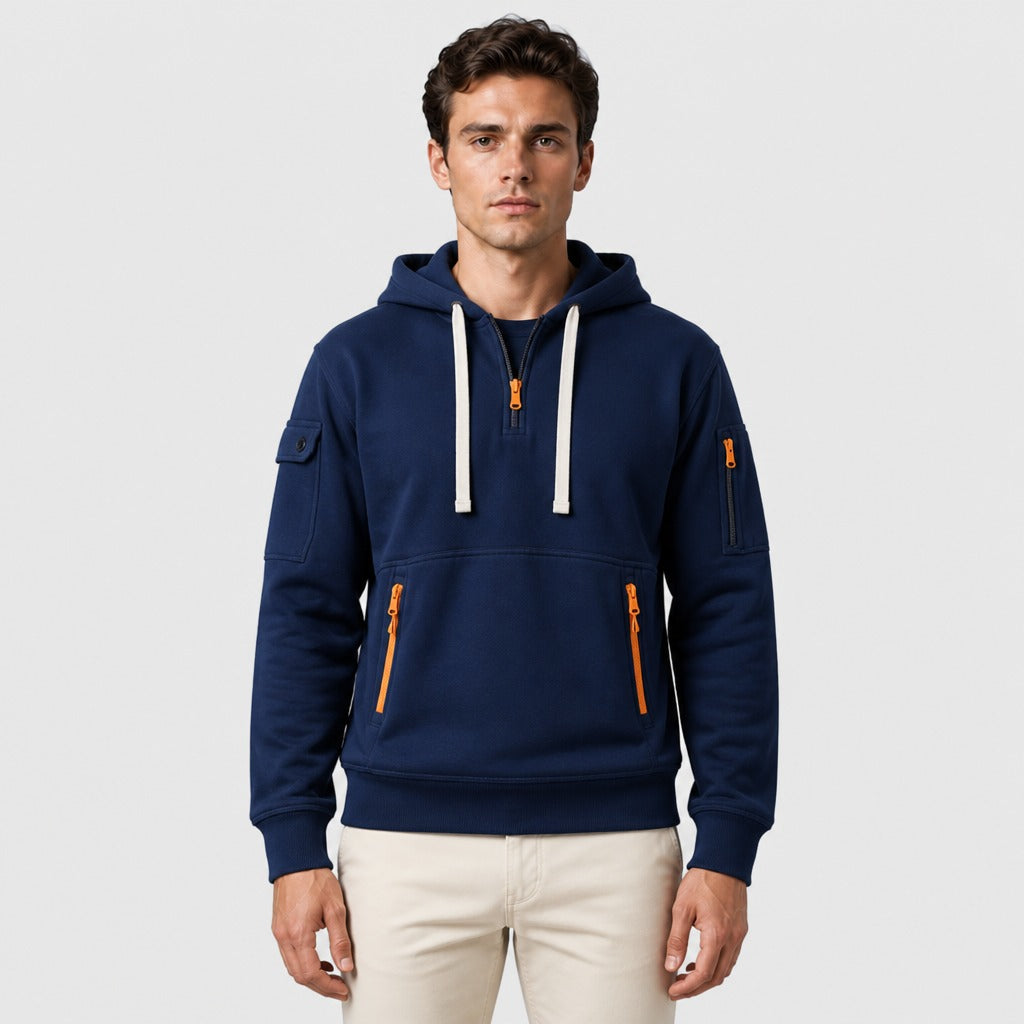 Men’s Polar Fleece Zip-Up Hoodie Blue