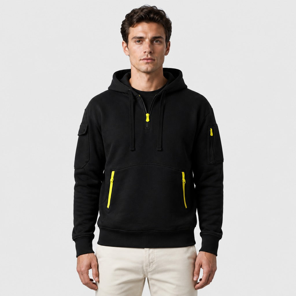 Men’s Polar Fleece Zip-Up Hoodie Black