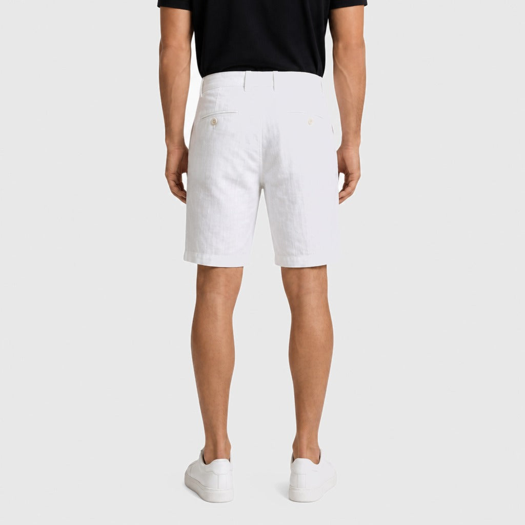 Men’s Pure Linen Relaxed Shorts White back