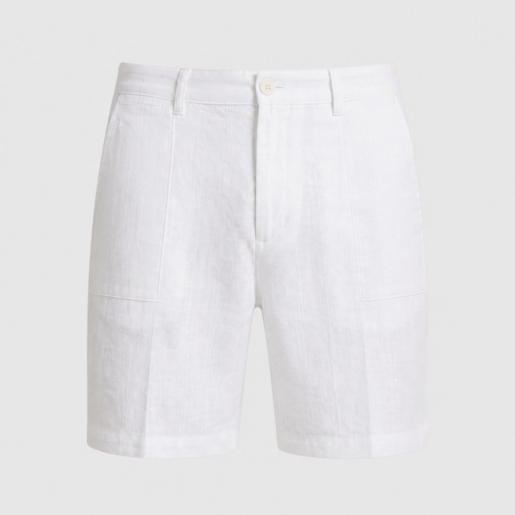 Men’s Pure Linen Relaxed Shorts White product front