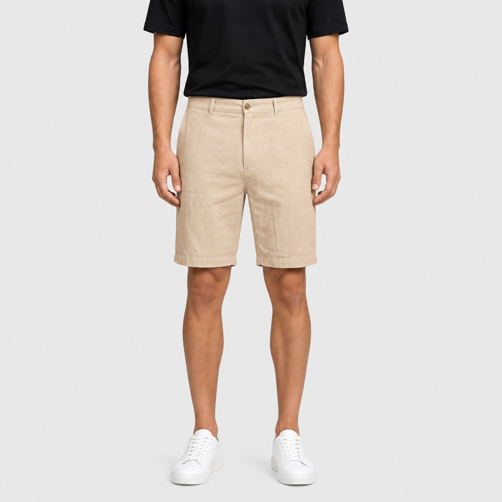 Men’s Pure Linen Relaxed Shorts Khaki