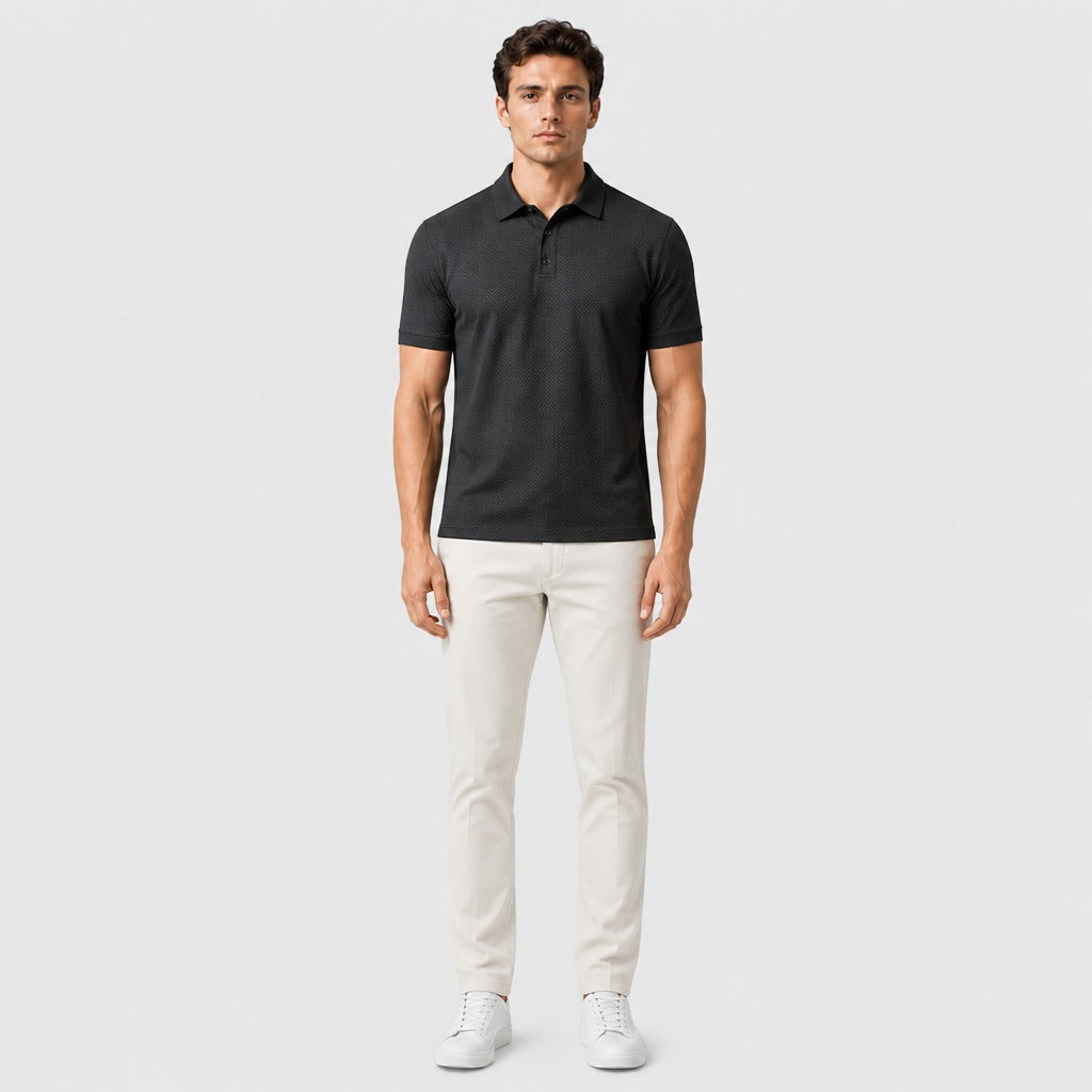 Men’s Quick-Dry Lightweight Polo Shirt Grey full length