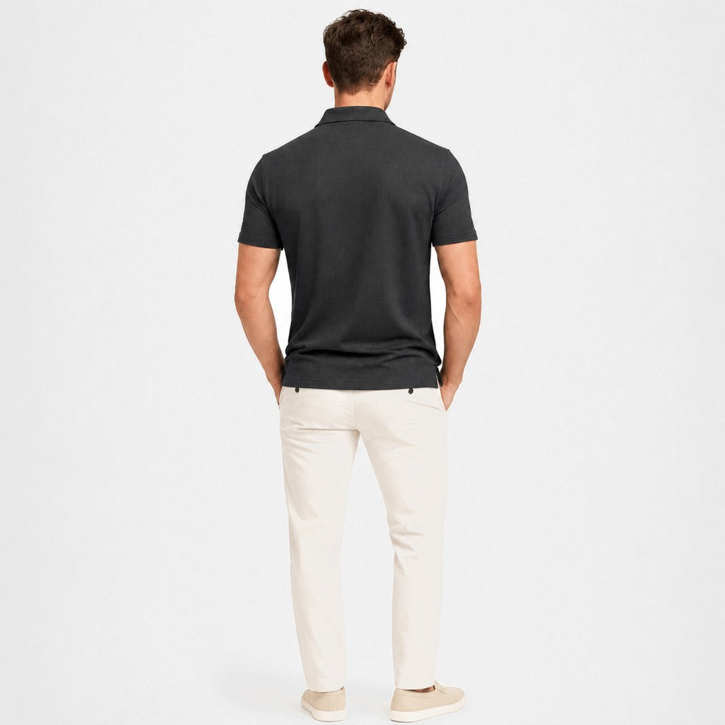 Men’s Quick-Dry Lightweight Polo Shirt Grey back